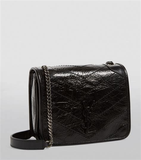 ysl niki chain wallet|Saint Laurent Niki Crinkle Leather Wallet on Chain.